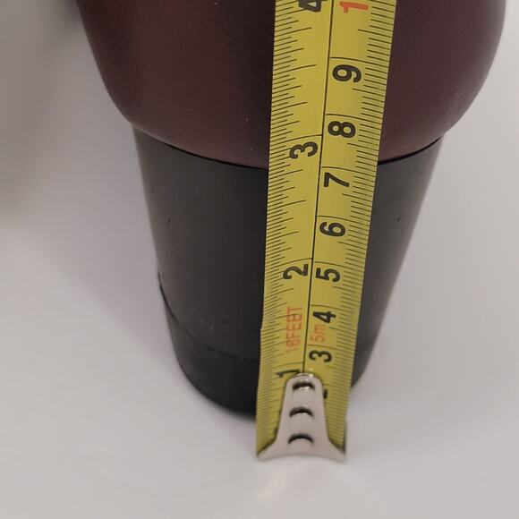 Natural Soul Mary Jane Wedge 9.5 Leather Maritzia Almond Toe Brown Faux Leather - Picture 11 of 15